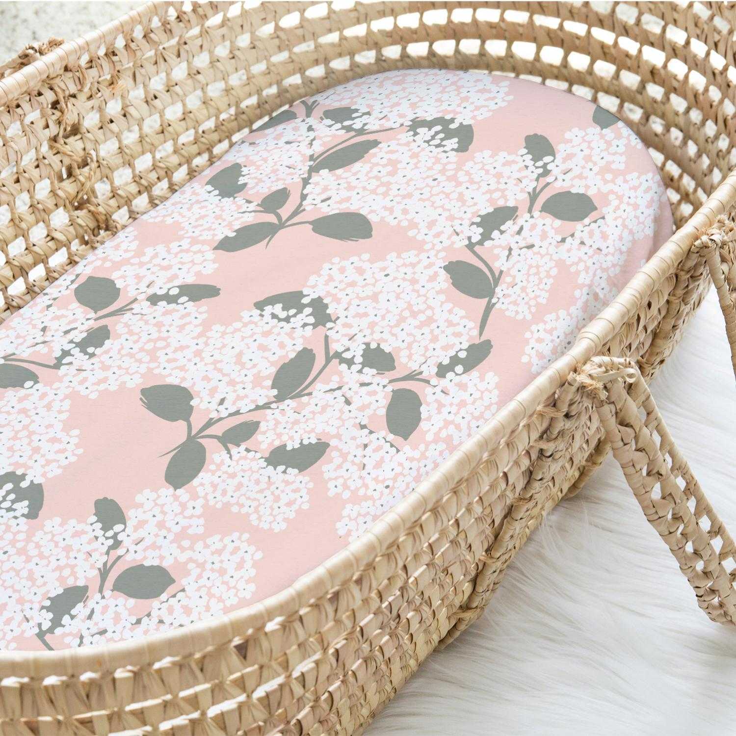 Cottage Floral Organic Bassinet Sheets 4-Pack for Boys and Girls - Image 3
