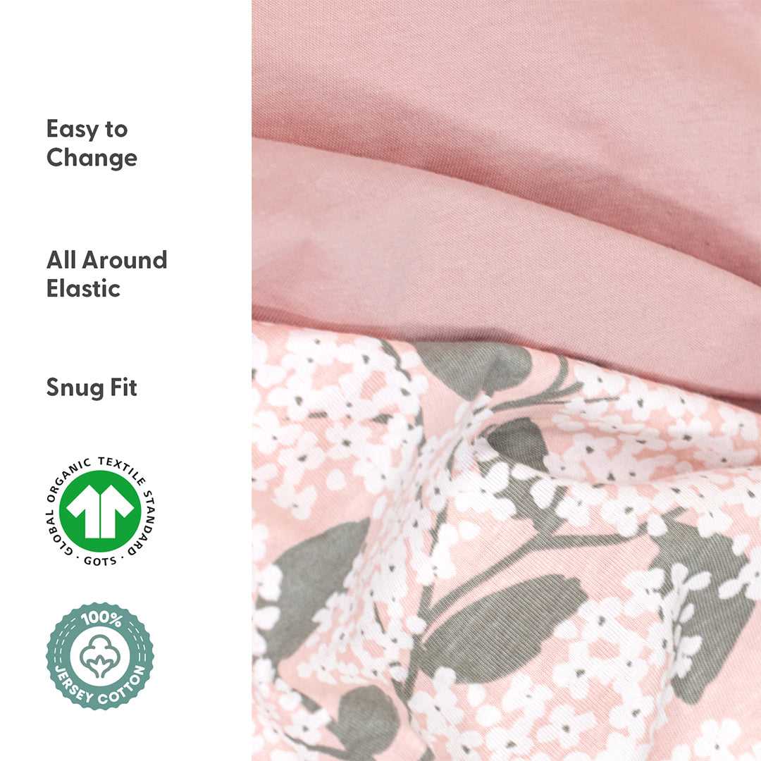 Cottage Floral 4-Pack Fitted Organic Jersey Crib Sheet Set - Image 4