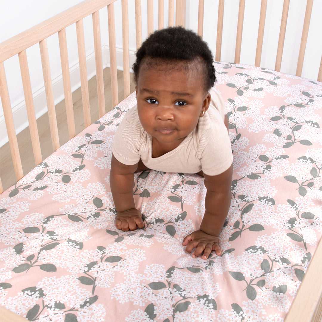 Cottage Floral 4-Pack Fitted Organic Jersey Crib Sheet Set - Image 6