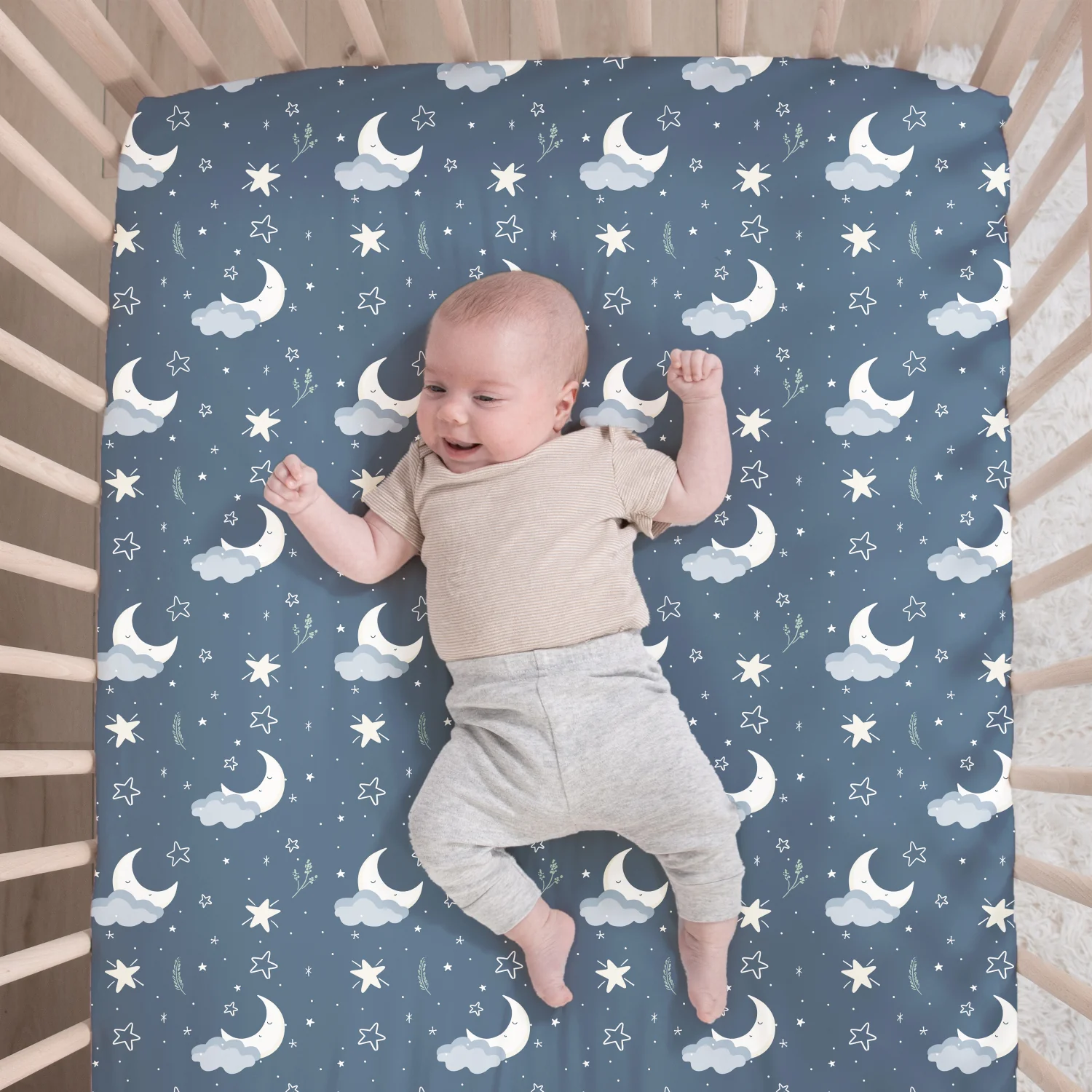 Crib Bedding Set for Baby Boys and Girls, Celestial Serenity, 3 Pieces - Image 3