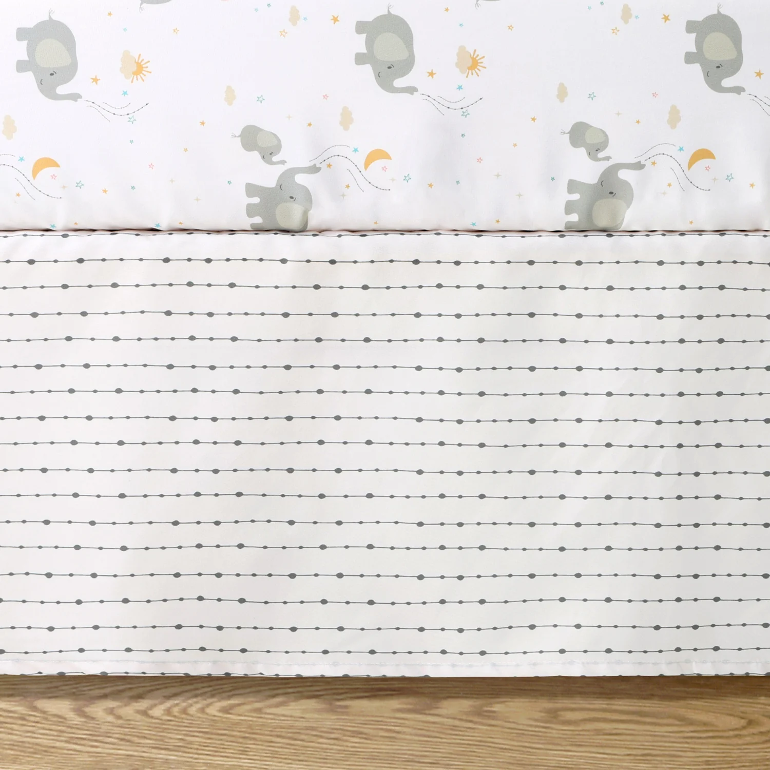 Crib Bedding Set for Baby Boys and Girls, Elephant Whimsy, 3 Pieces - Image 4