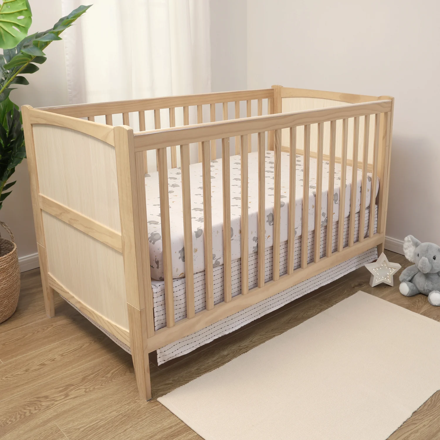 Crib Bedding Set for Baby Boys and Girls, Elephant Whimsy, 3 Pieces - Image 6