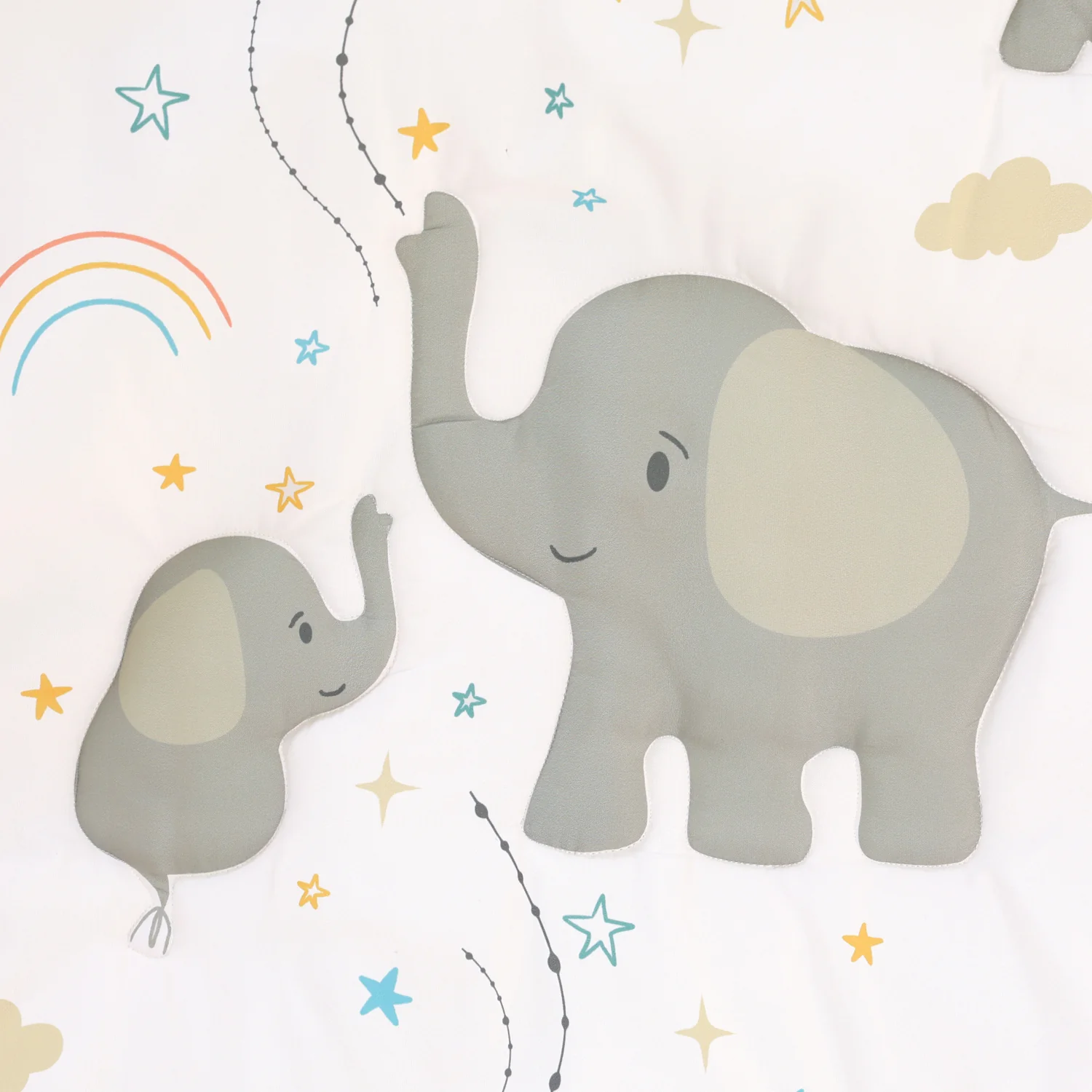 Crib Bedding Set for Baby Boys and Girls, Elephant Whimsy, 3 Pieces - Image 7