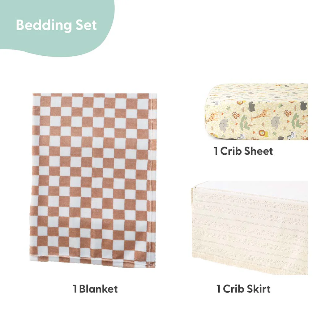 Elephant Safari 3-Piece Crib Bedding Set - Image 8