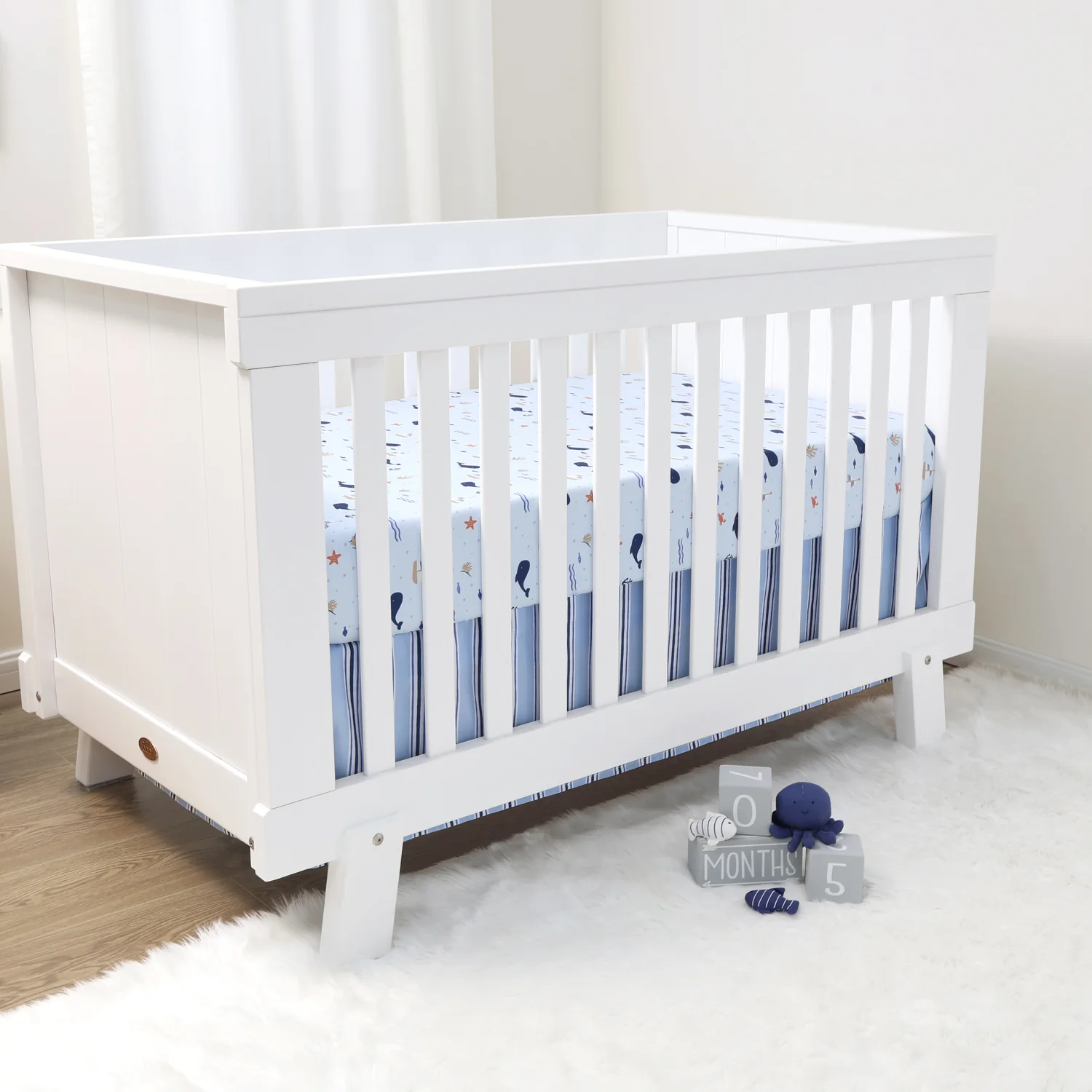 Crib Bedding Set for Baby Boys, Nautical Patch, 3 Pieces - Image 6