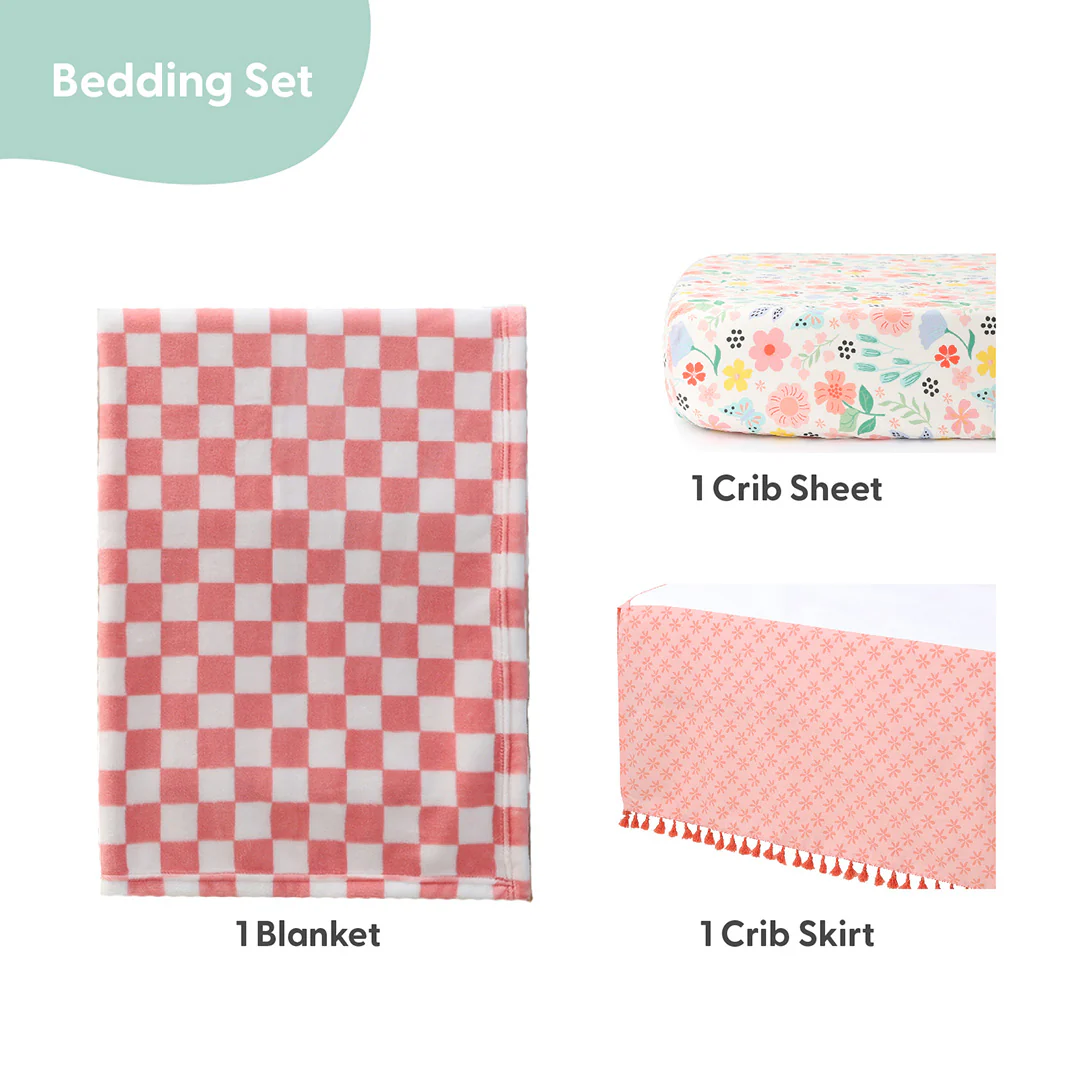 Wildflower Boho Floral 3-Piece Crib Bedding Set - Image 2