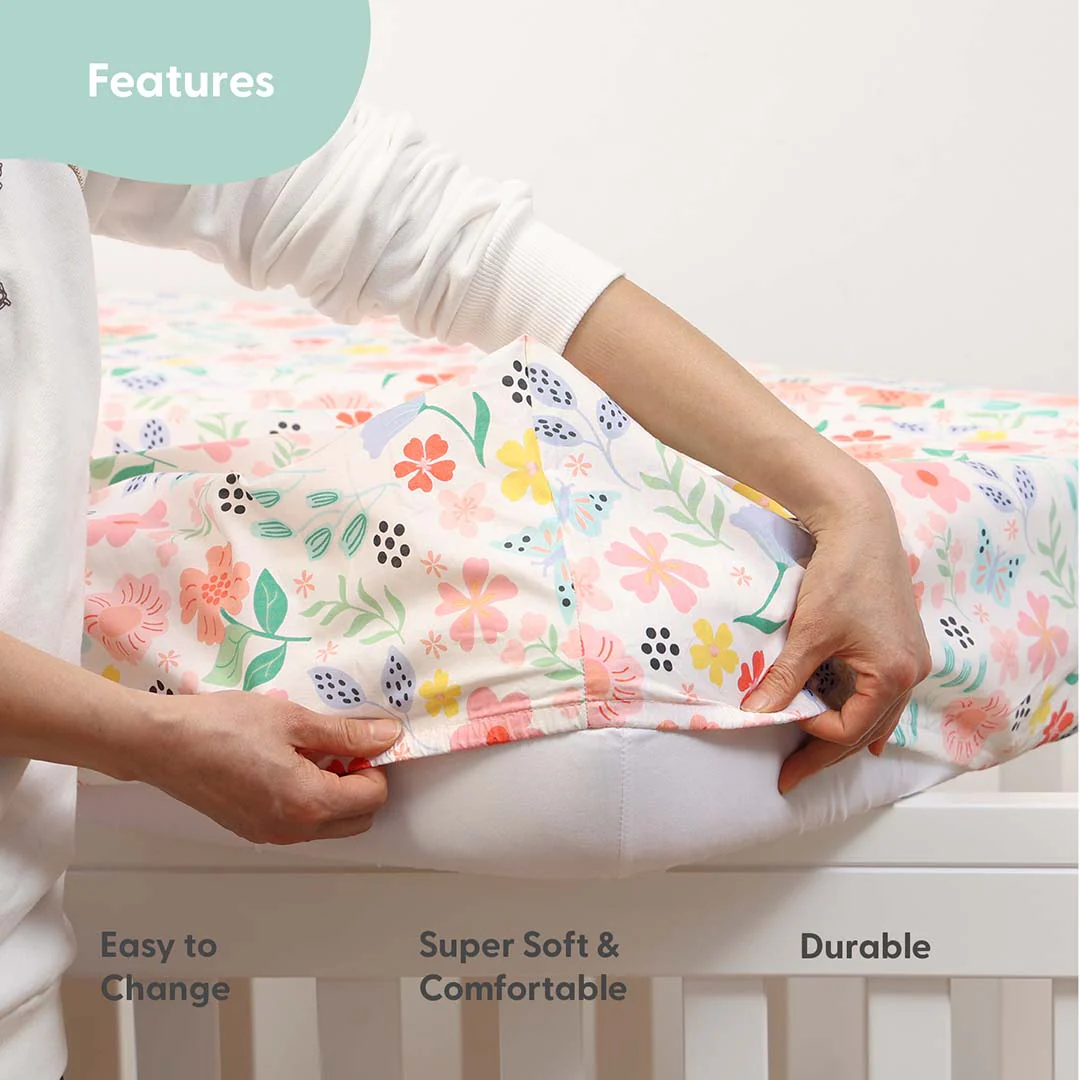 Wildflower Boho Floral 3-Piece Crib Bedding Set - Image 3