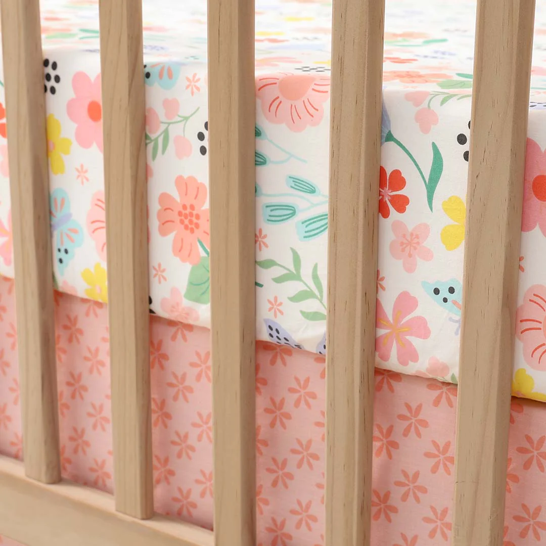 Wildflower Boho Floral 3-Piece Crib Bedding Set - Image 4