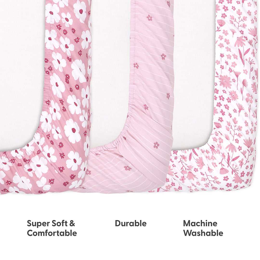 Daisy Playard Mini Crib Sheets, 3-Pack - Image 4
