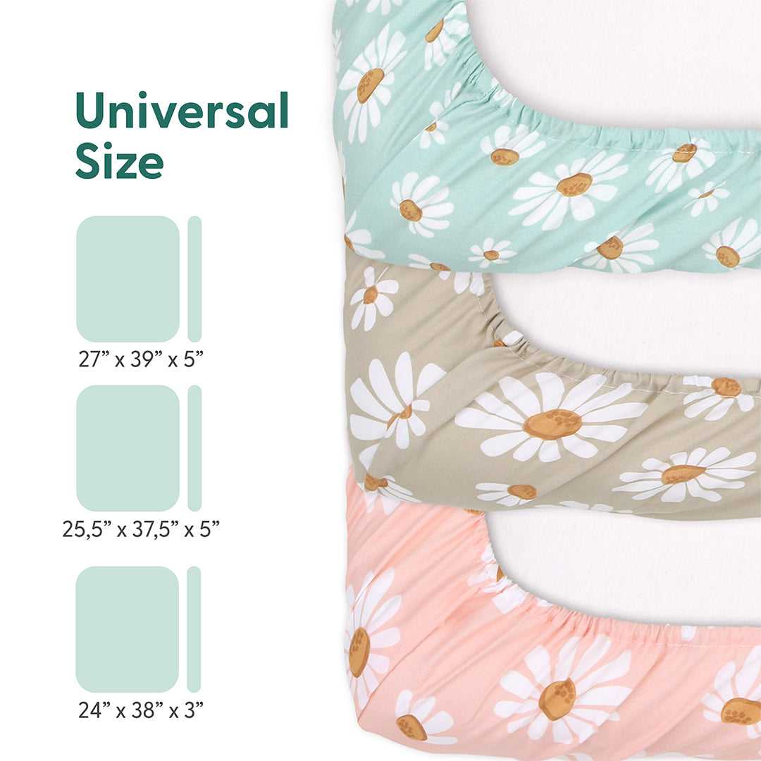 Daisy Dreams Playard Mini Crib Sheets, 3-Pack - Image 3