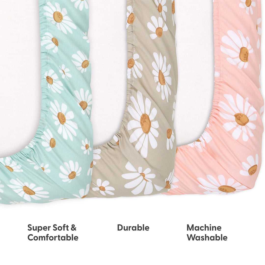 Daisy Dreams Playard Mini Crib Sheets, 3-Pack - Image 4