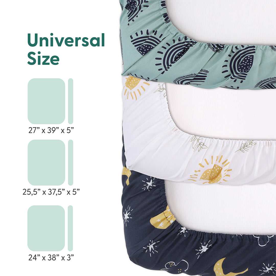Day and Night Playard Mini Crib Sheets, 3-Pack - Image 3