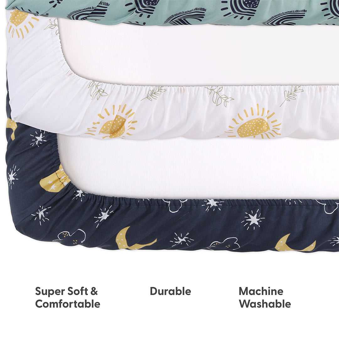 Day and Night Playard Mini Crib Sheets, 3-Pack - Image 4