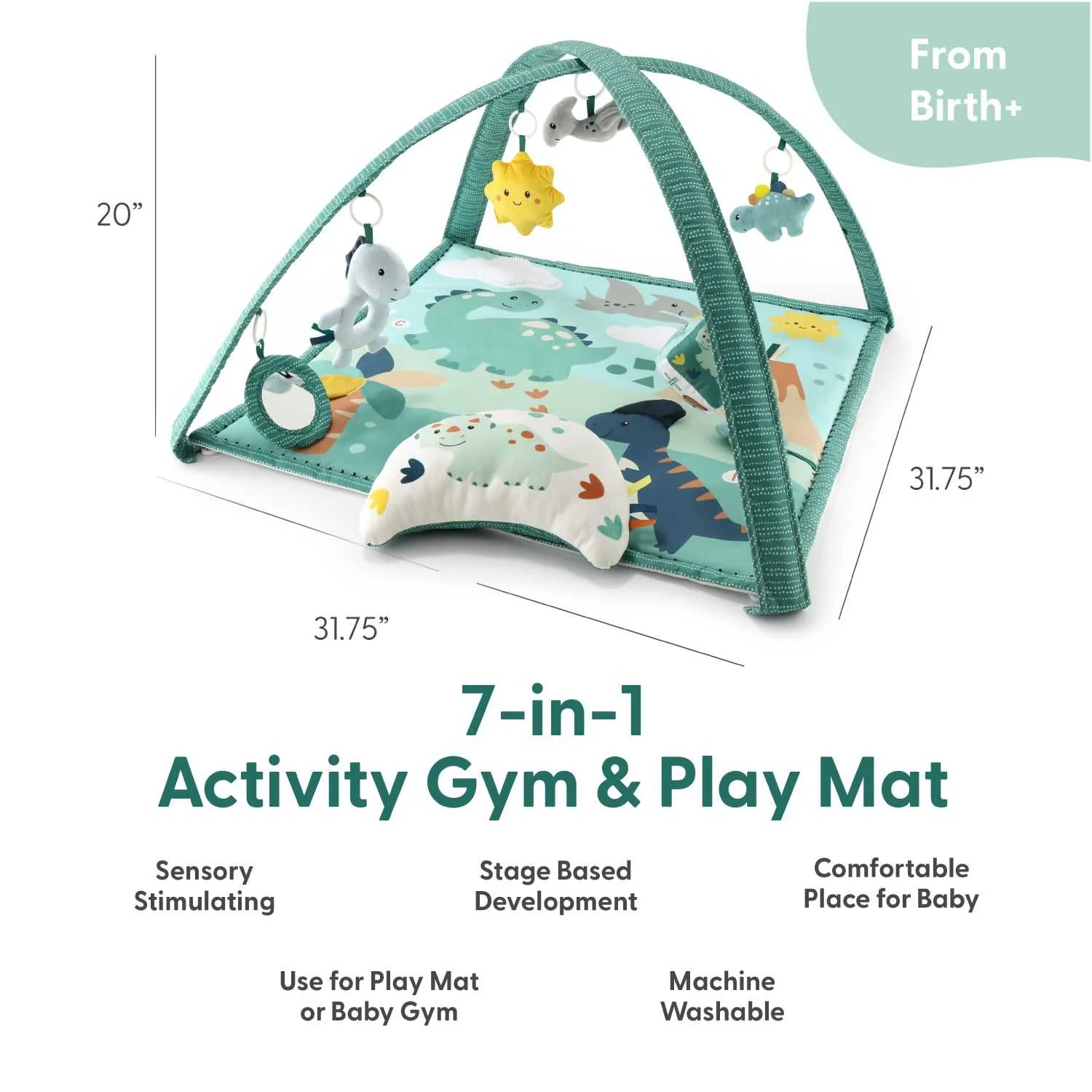 Dino 7-in-1 Baby Activity Gym & Playmat - Image 3