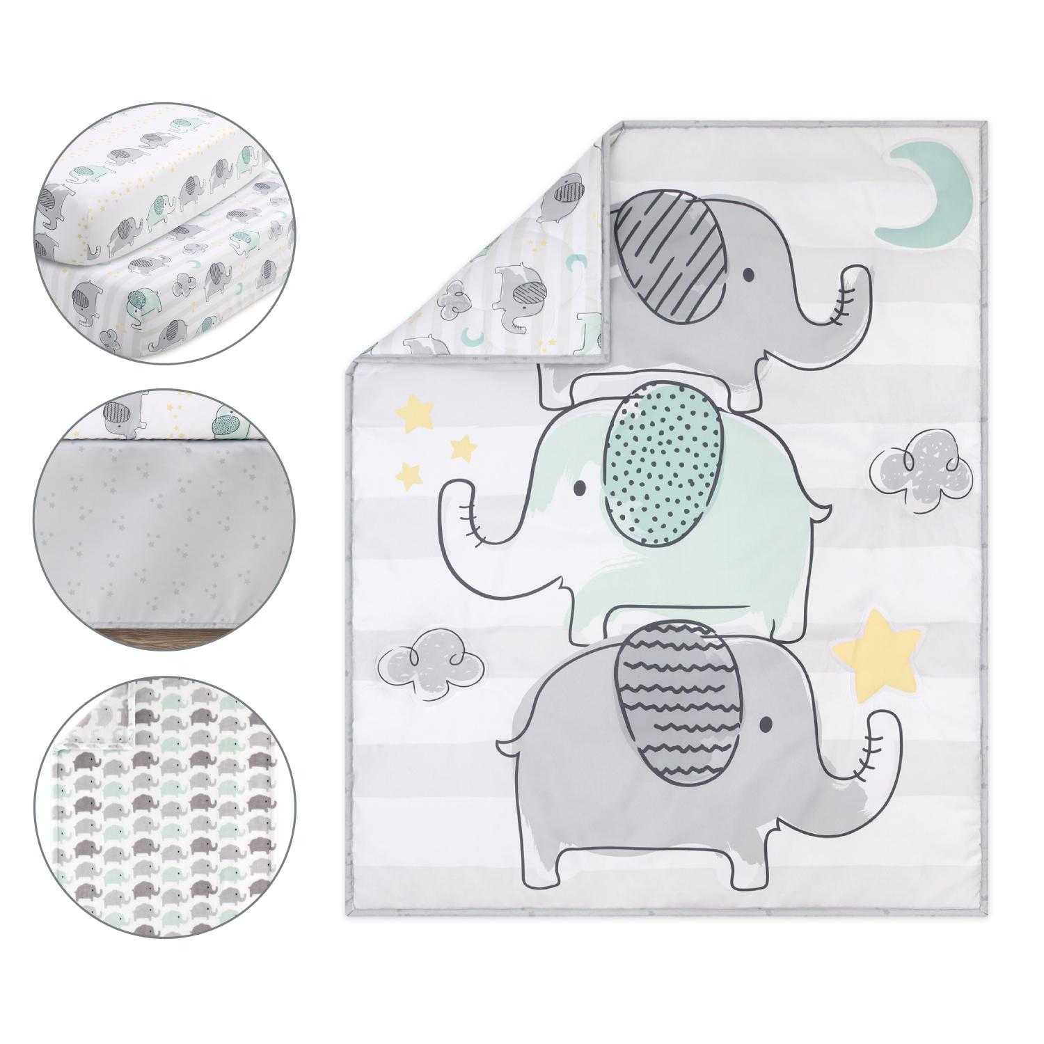 Elephant Dreams 5-Piece Crib Bedding Set - Image 2