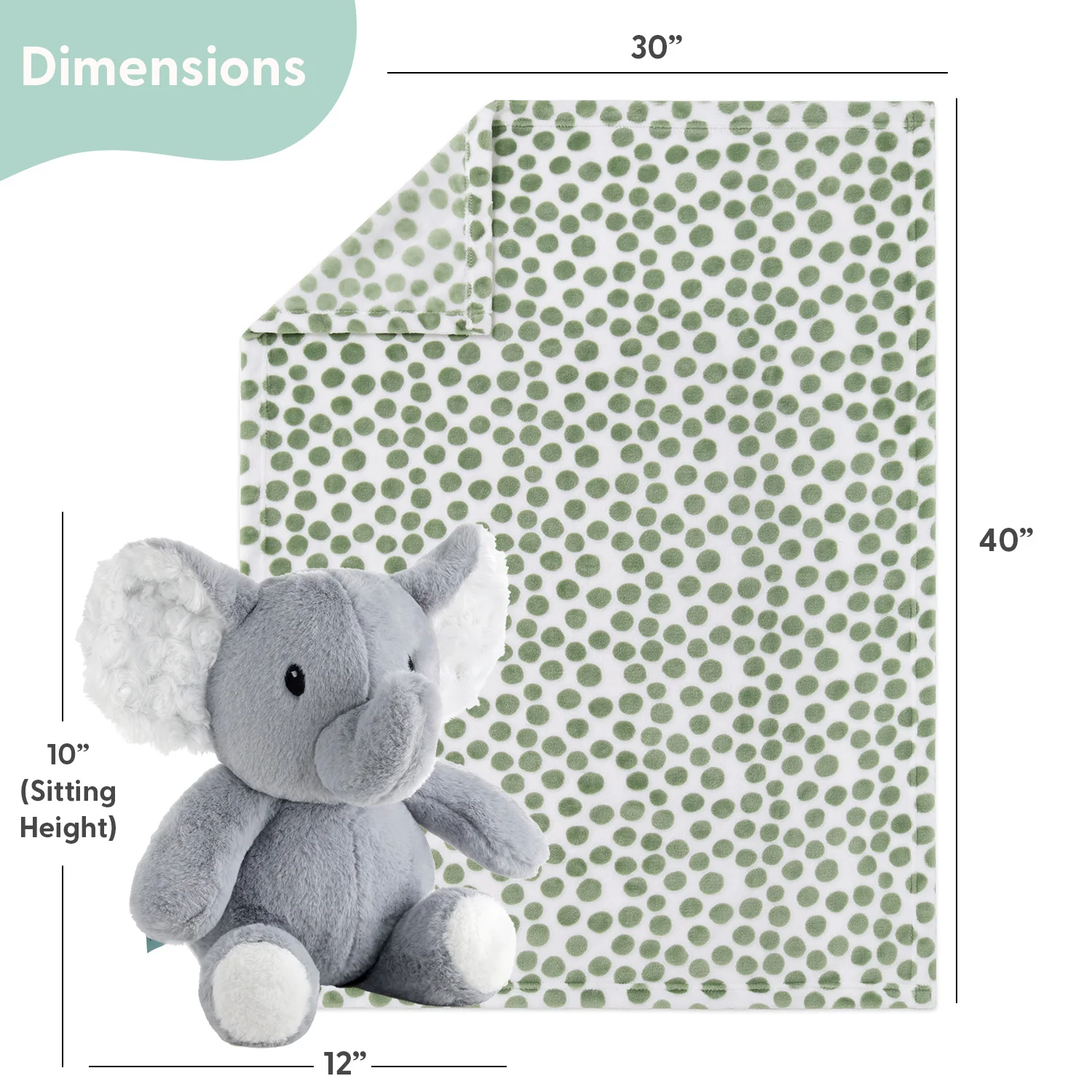 Ellie Elephant Plush Stuffed Animal and Blanket Gift Set - Image 3