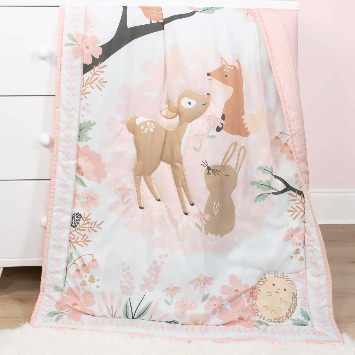 Fairytale Forest 3 Piece Baby Crib Bedding Set for Girls - Image 3
