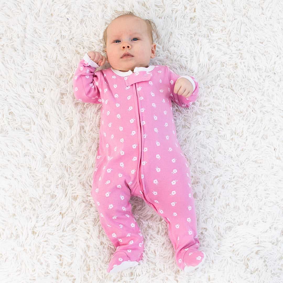 Floral Love Baby Sleepers for Girls Set of 3 - Image 4