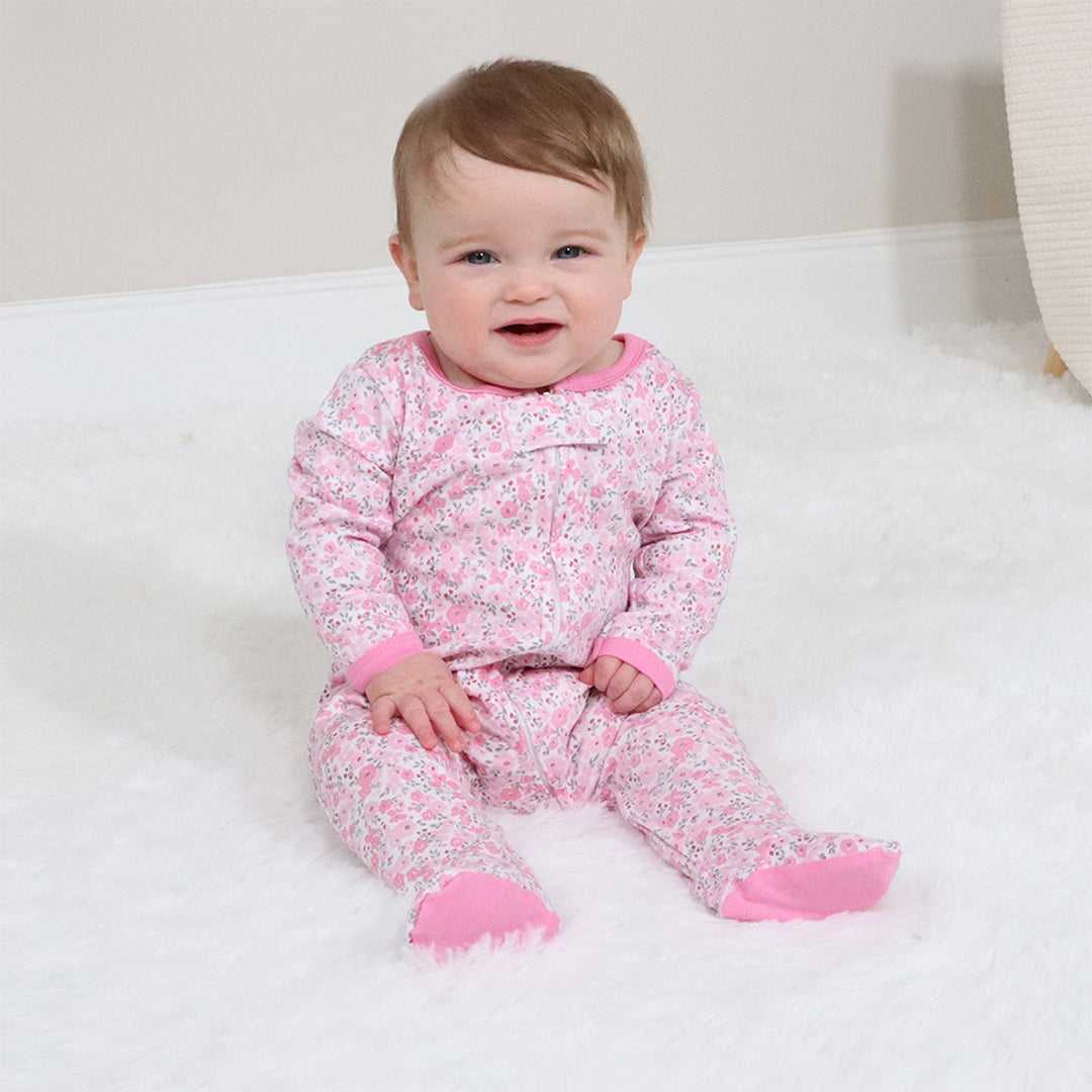 Floral Love Baby Sleepers for Girls Set of 3 - Image 5