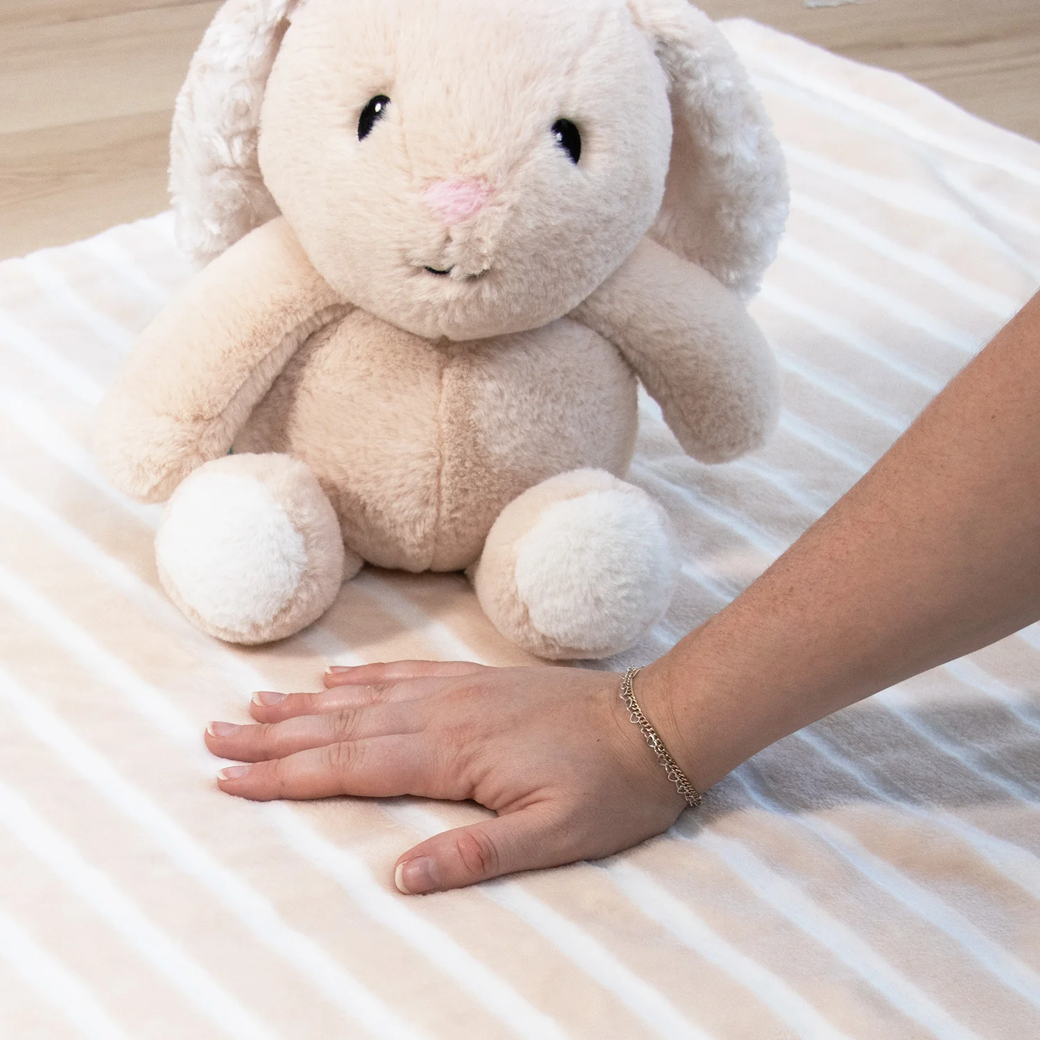Fluffy Bunny Plush Stuffed Animal and Blanket Gift Set - Image 4