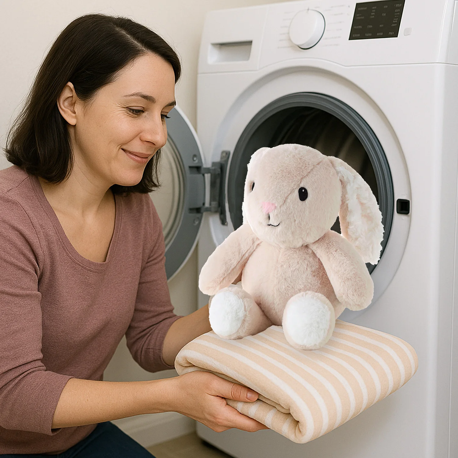 Fluffy Bunny Plush Stuffed Animal and Blanket Gift Set - Image 6