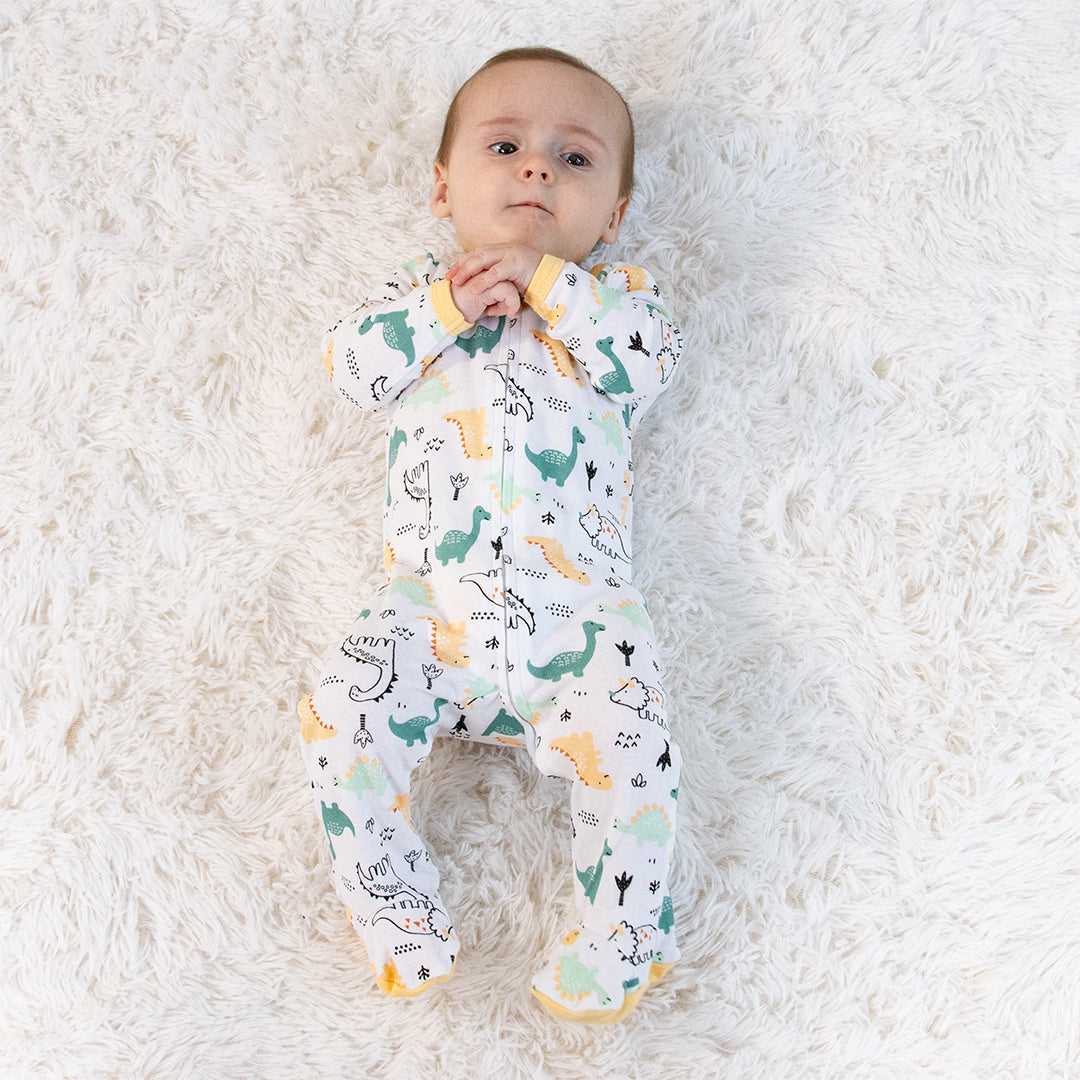 Green Dino Baby Sleepers for Boys Set of 3 - Image 4