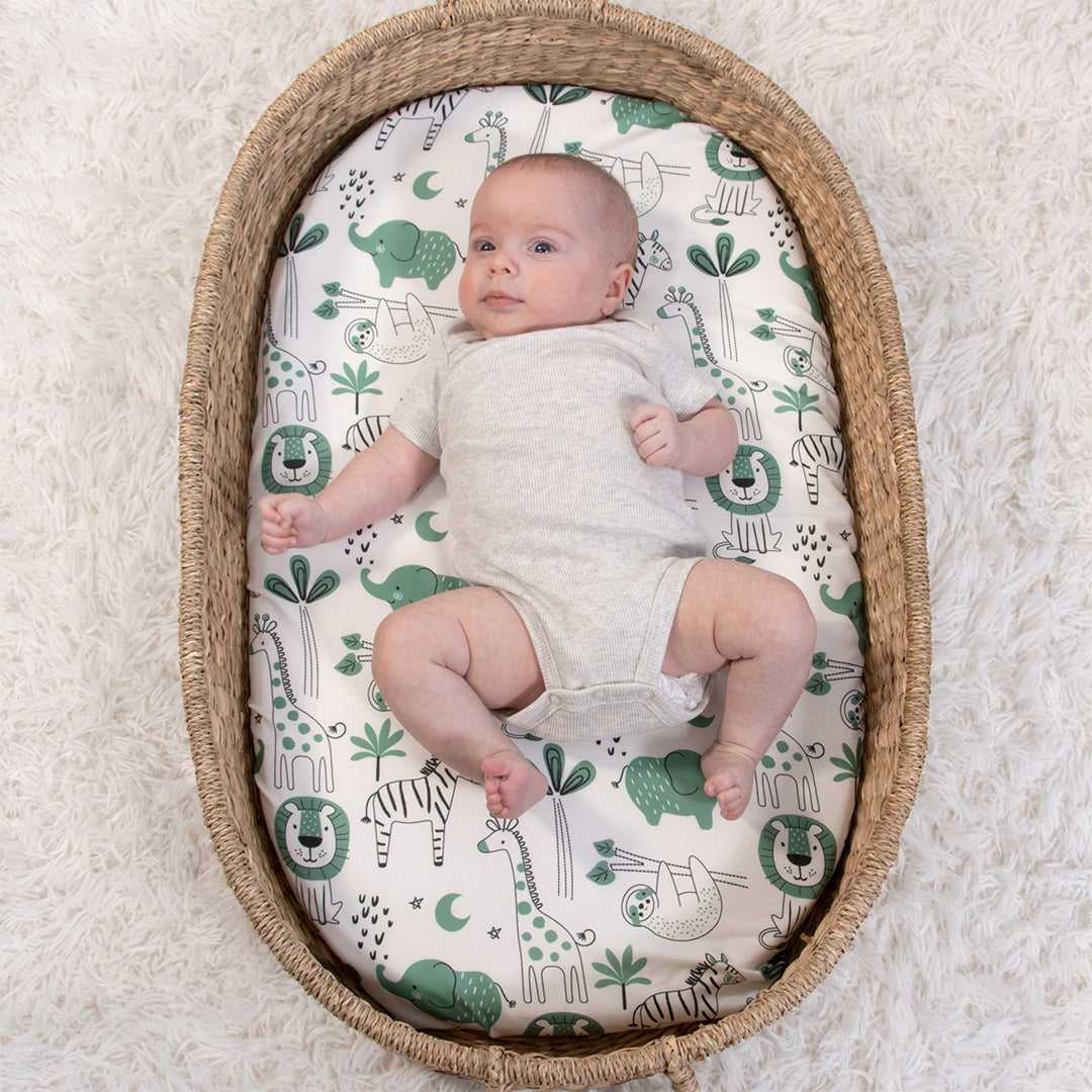 Green Safari Baby Bassinet Sheets 4-Pack for Boys and Girls - Image 6