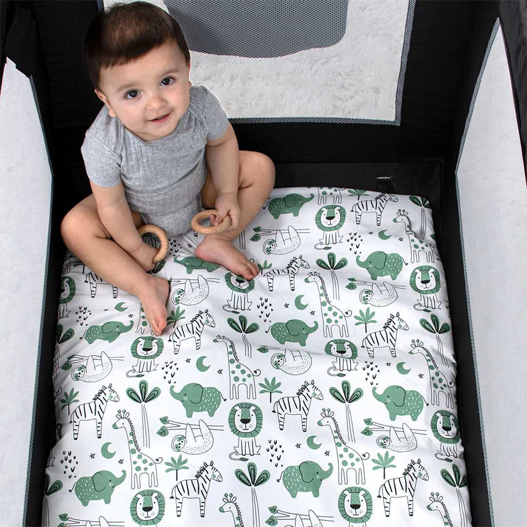 Green Safari Playard Mini Crib Sheets, 3-Pack - Image 5