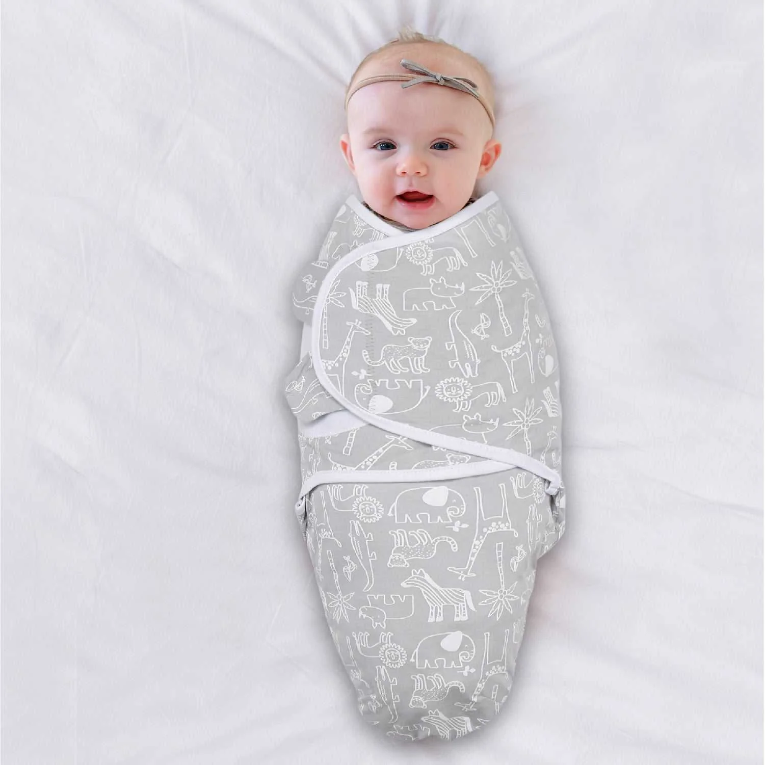 Grey Patterned Swaddles, 3-Pack Set - Image 3