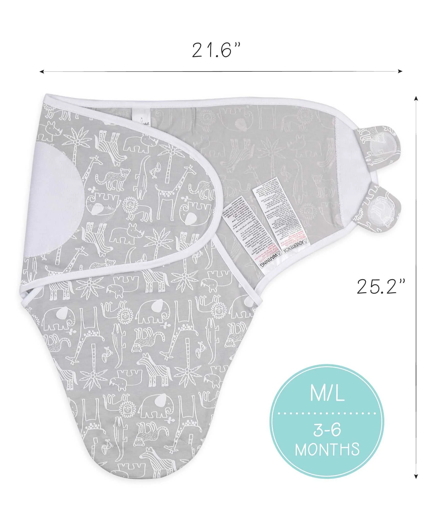 Grey Patterned Swaddles, 3-Pack Set - Image 5