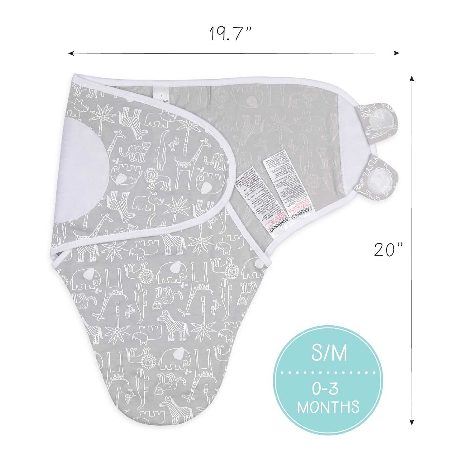 Grey Patterned Swaddles, 3-Pack Set - Image 6