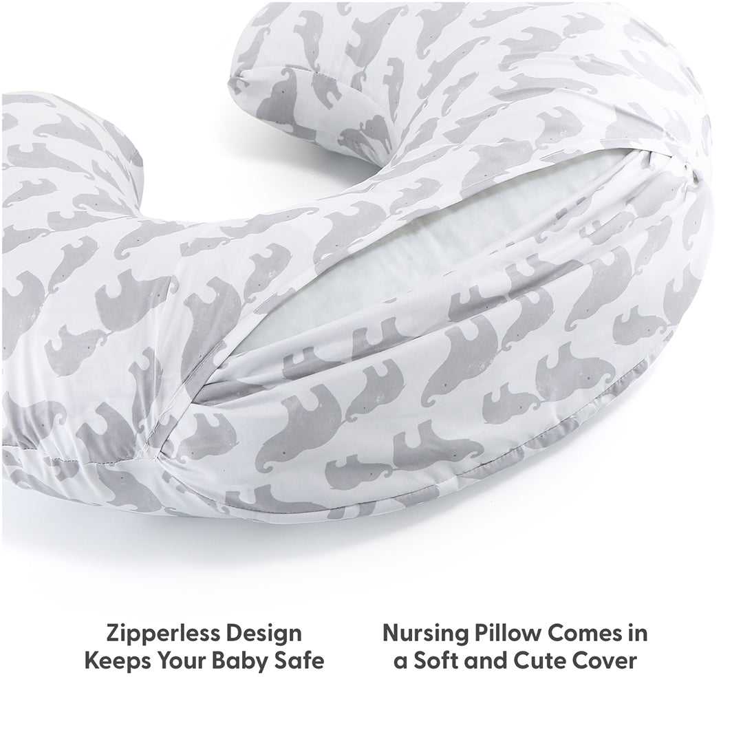 Gray Elephant Nursing Pillow & Cover - Image 4