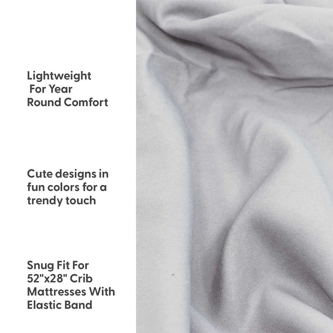 Grey Woodland 4-Pack Fitted Crib Sheet Set - Image 3