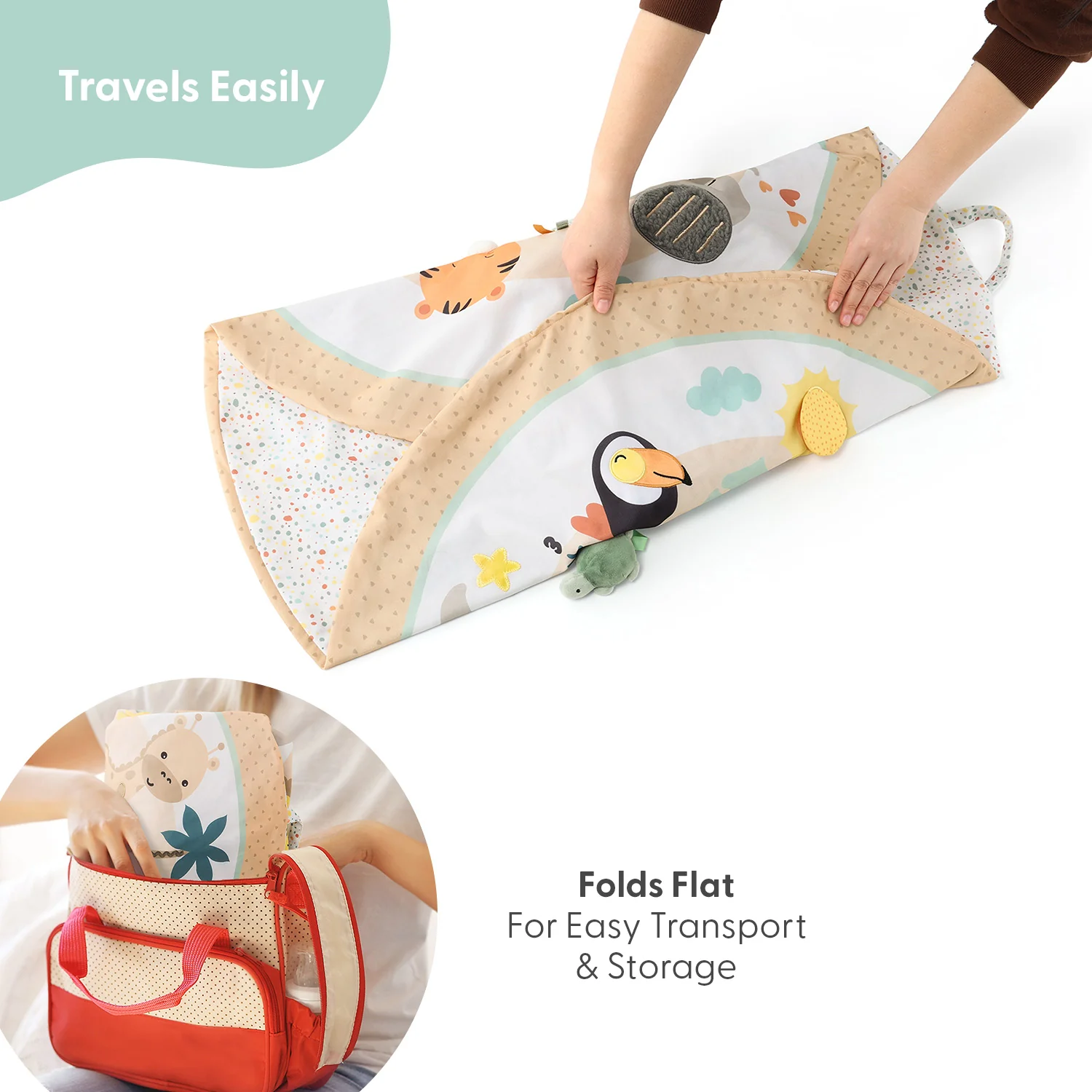 Inflatable Play Ring Activity Center - Beige Safari - Image 5