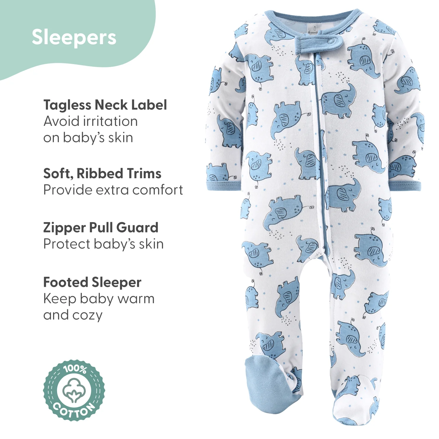 Clothing Gift Set for Baby Boys - Elephant Blue, 30 Piece - Image 4