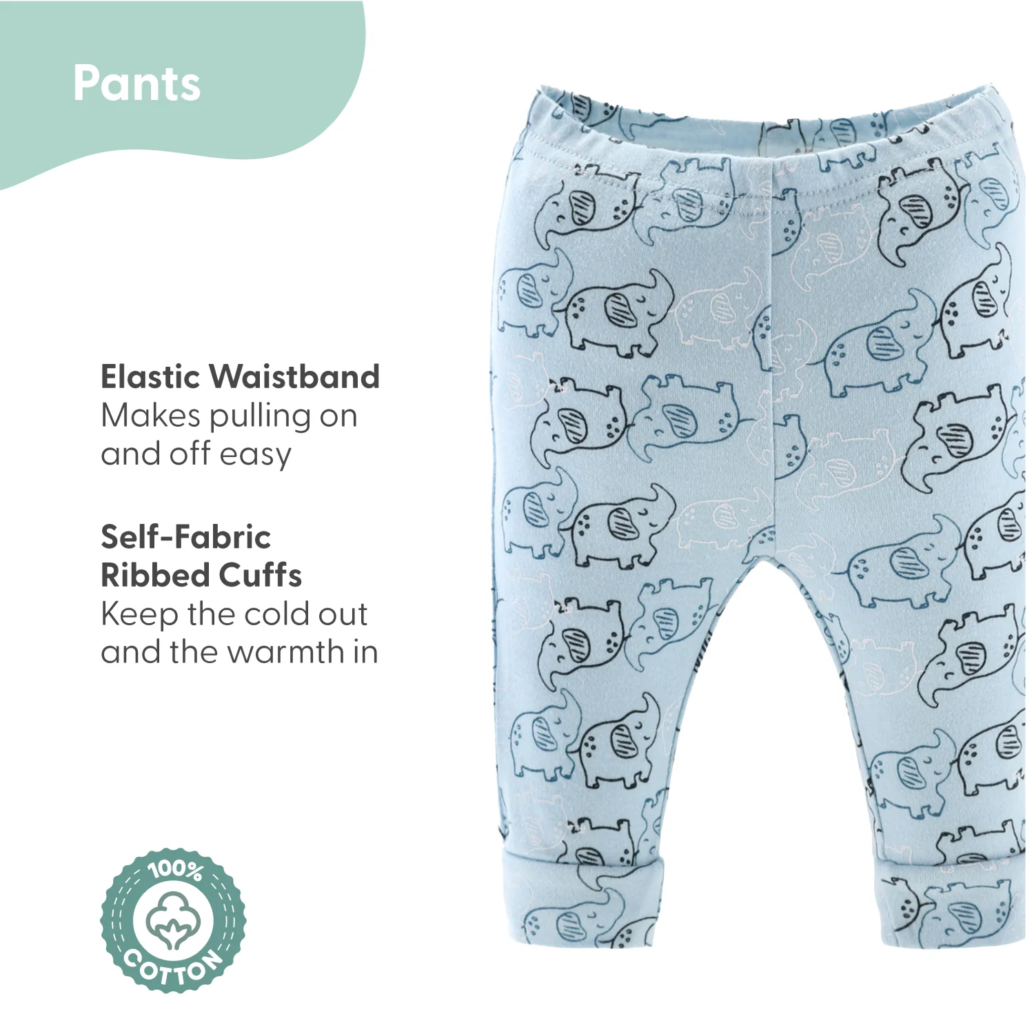 Clothing Gift Set for Baby Boys - Elephant Blue, 30 Piece - Image 5