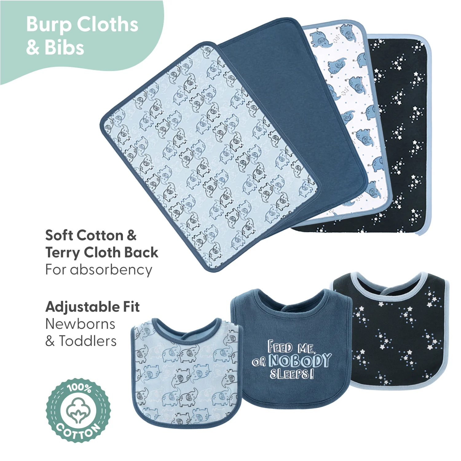 Clothing Gift Set for Baby Boys - Elephant Blue, 30 Piece - Image 6
