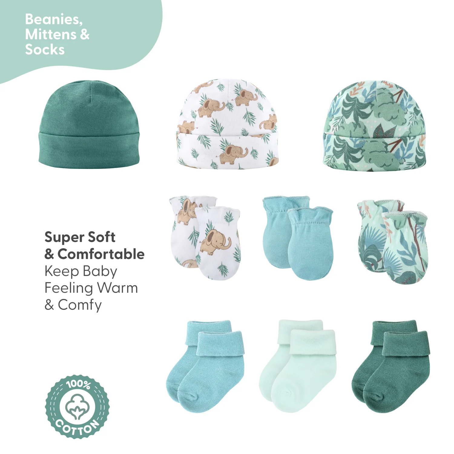 Clothing Gift Set for Baby Boys or Girls - Wild Jungle, 16 Piece - Image 7