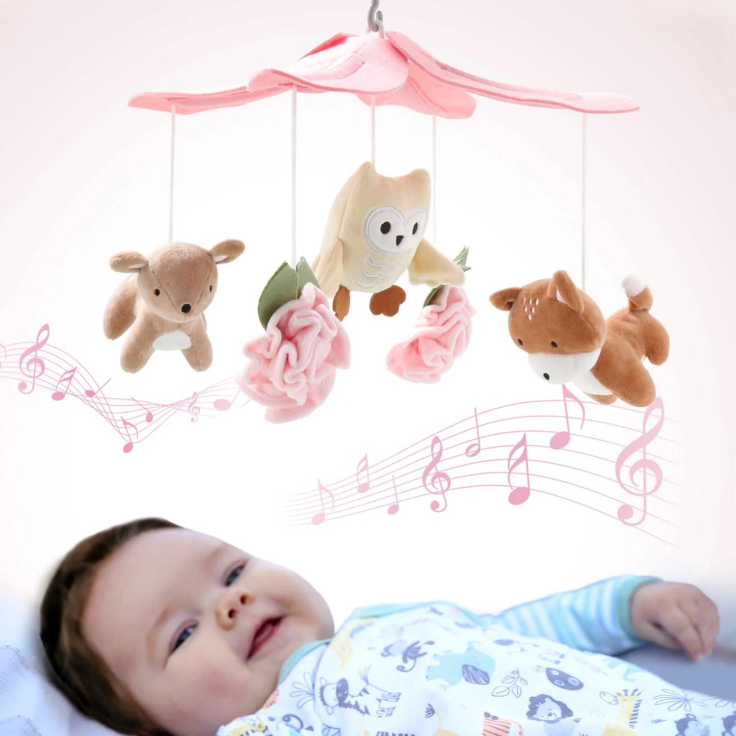 Little Forest Baby Musical Crib Mobile for Girls - Image 6