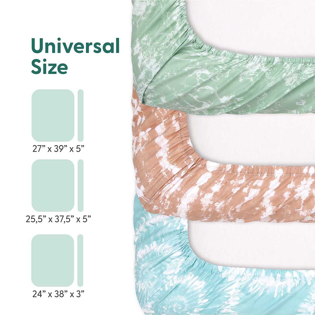 Boho Tie Dye Fitted Playard Sheets, 3-Pack - Image 3