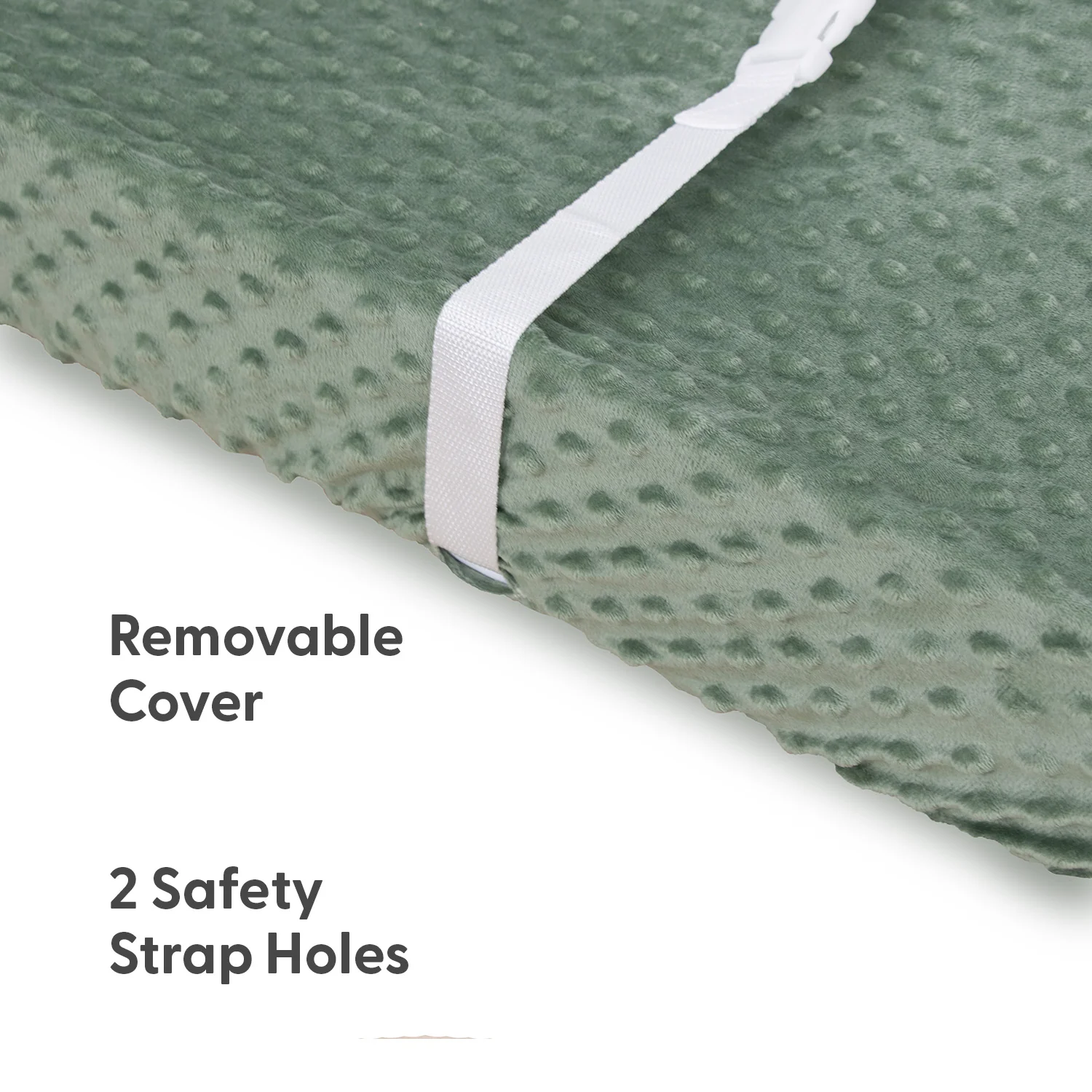 Minky Dot Sage Ultra Soft Baby Mat Cover for Boys and Girls, 2 Pack - Image 3