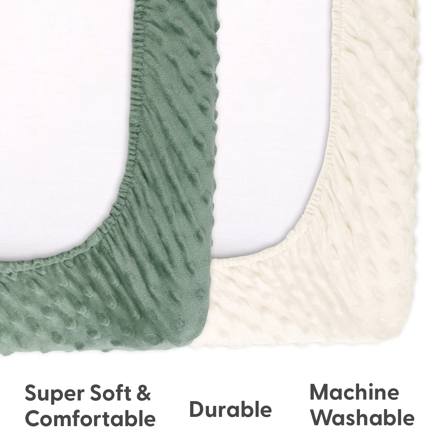 Minky Dot Sage Ultra Soft Baby Mat Cover for Boys and Girls, 2 Pack - Image 4