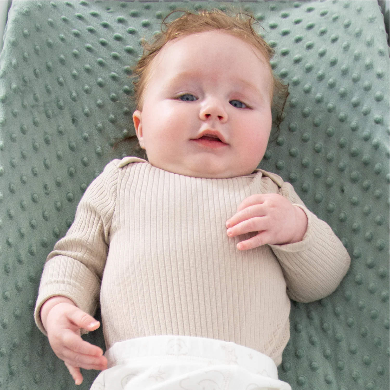 Minky Dot Sage Ultra Soft Baby Mat Cover for Boys and Girls, 2 Pack - Image 5