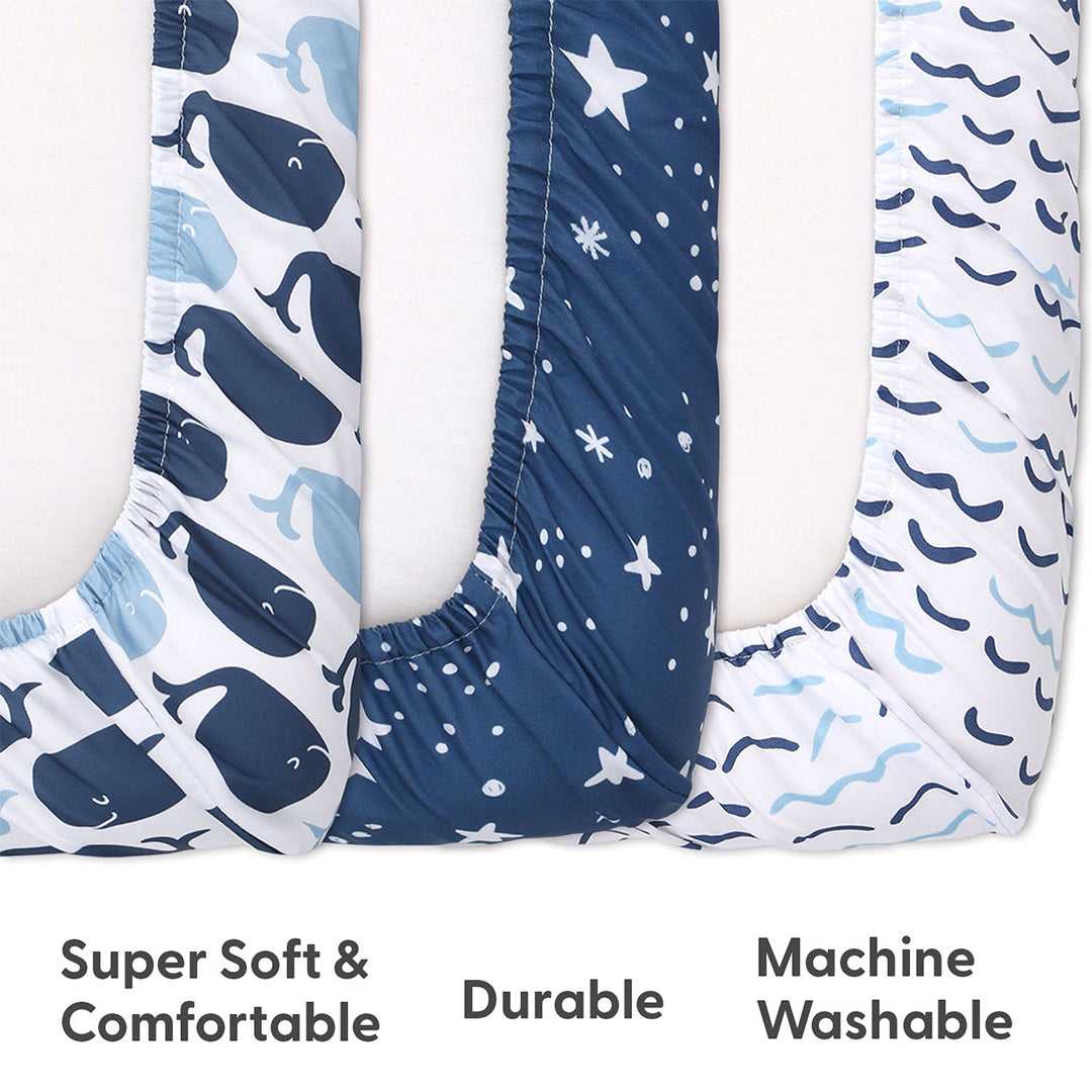Nautical Whale Baby Girl or Boy Changing Pad Covers Set of 3 - Image 4