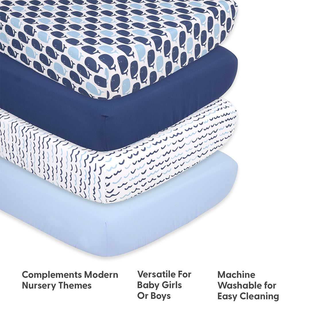 Nautical 4-Pack Fitted Crib Sheet Set - Image 4