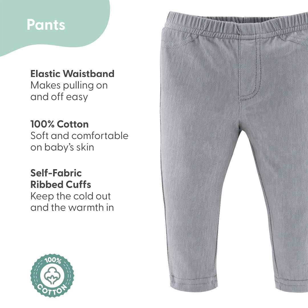 Neutral Baby Boys or Girls Jeggings Set of 4 - Image 2