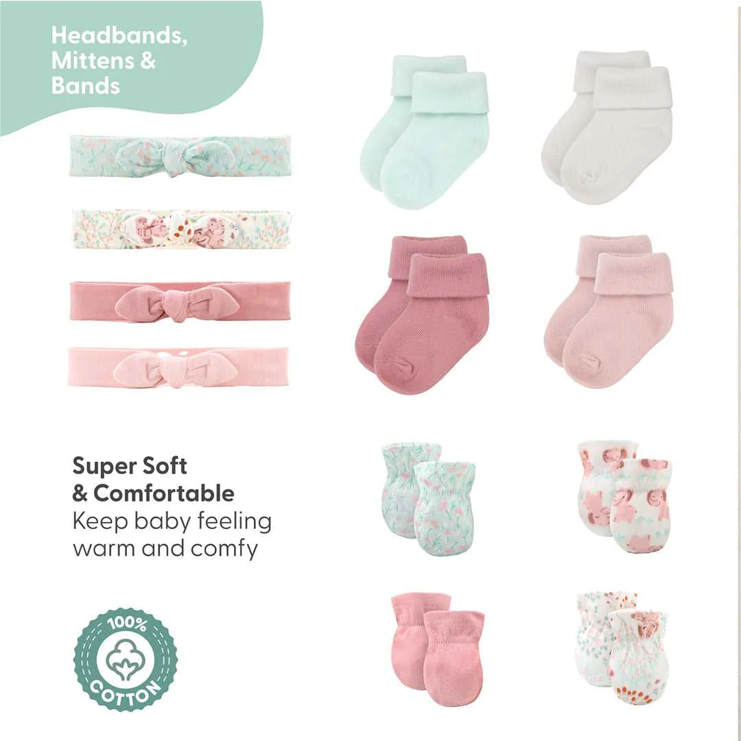 Floral Elephant Baby Layette Gift Set, 30 Piece - Image 7