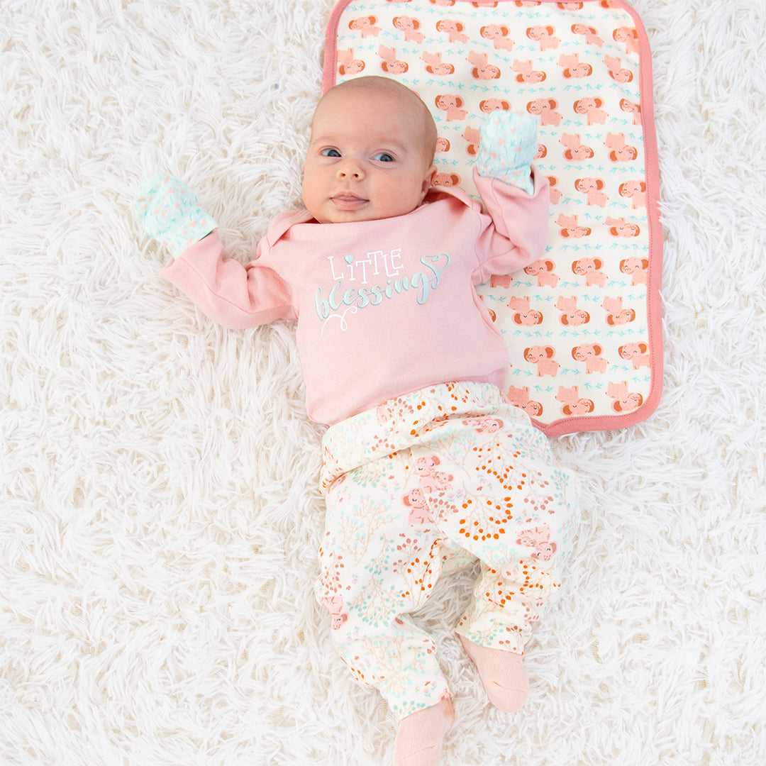 Floral Elephant Baby Layette Gift Set, 30 Piece - Image 8
