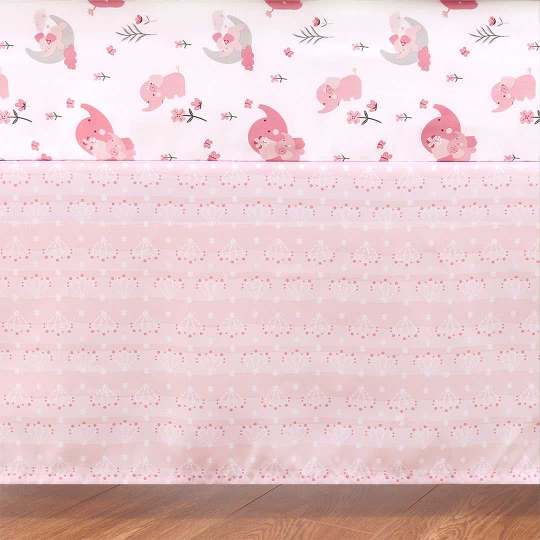 Pink Elephant 3 Piece Baby Crib Bedding Set for Girls - Image 4