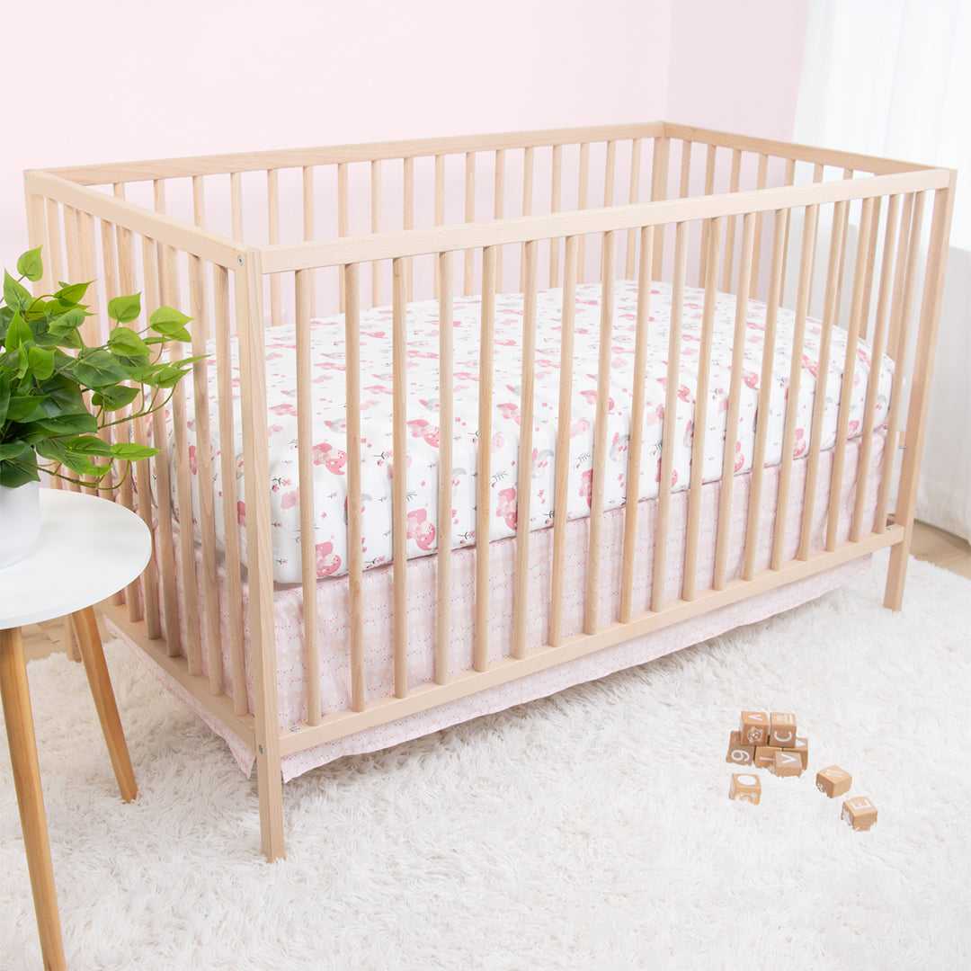 Pink Elephant 3 Piece Baby Crib Bedding Set for Girls - Image 6